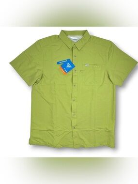Columbia Short Sleeve Button-Up Shirt - Lime Green
